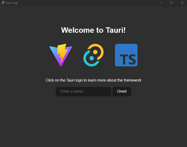 Tauri example app preview